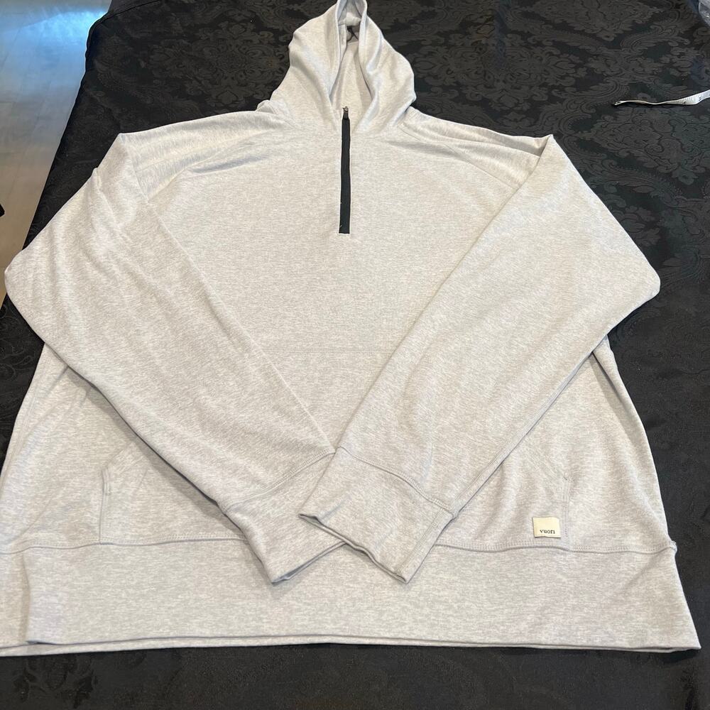 Vuori Light Gray Half-Zip Hoodie